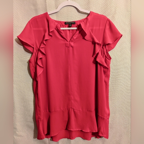 Banana Republic Tops - Women's Banana Republic Pink Ruffle Sleeve Top
